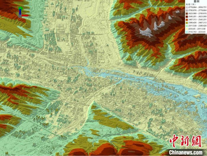 图为青海省西宁市高分七号卫星数字表面模型立体晕染图。刘锦秀 供图
