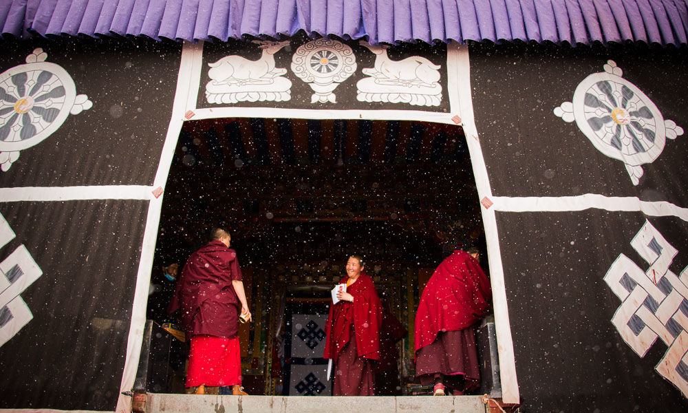 "同心共铸中国心"医疗志愿者为嘎洛寺尼众义诊