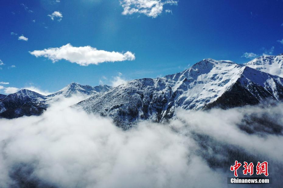 达古冰川景区雪后美景如画